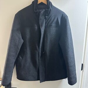 Banana Republic Men's Black and Gray Military Jacket